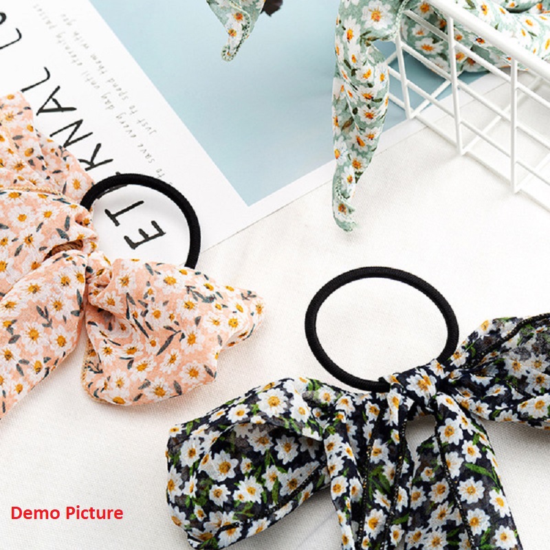 Floral Printed Bow Shaped Hair Band - Paste