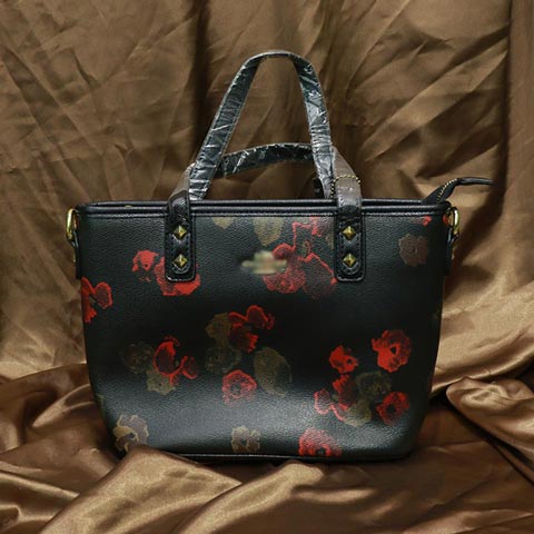 Floral printed Inspired By Ladies Handbag (658) - Black Camellia