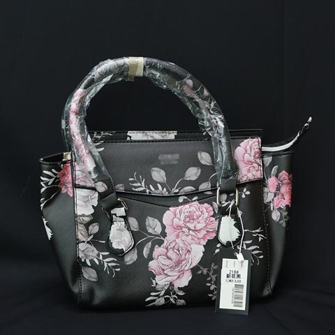 Flower Print Ladies Handbag (218) - Flower Black