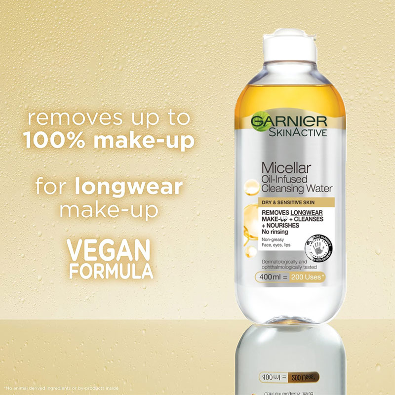 Garnier Skin Active Micellar Oil Infused Cleansing Water For Dry & Sensitive Skin 400ml