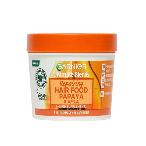 Garnier Ultimate Blends Repairing Hair Food Papaya & Amla 3 In 1 Damaged Hair Mask 400ml