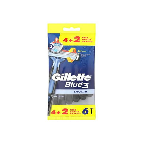 Gillette Blue 3 Smooth Disposable Razor - 6 Pieces