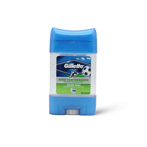Gillette High Performance Power Rush Antiperspirant Clear Gel Deodorant Stick 70ml