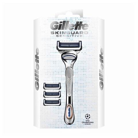 Gillette Skinguard Sensitive Razor Pack For Men - Champion League Edition