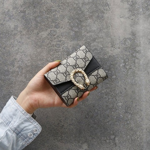 Gold Metal Multi Card Position Small Wallet