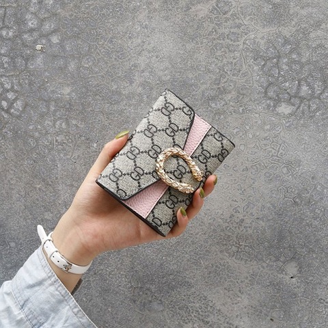 Gold Metal Multi Card Position Small Wallet
