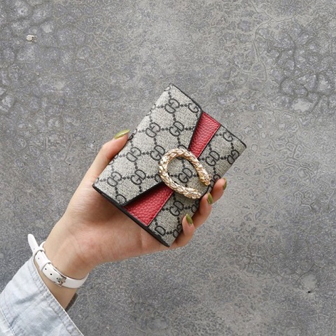 Gold Metal Multi Card Position Small Wallet