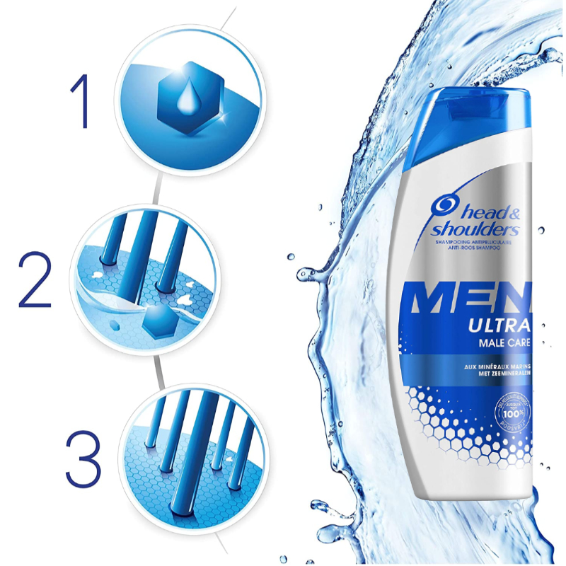 Head & Shoulders Men Ultra Male Care Anti-Roos Shampoo 2x280ml