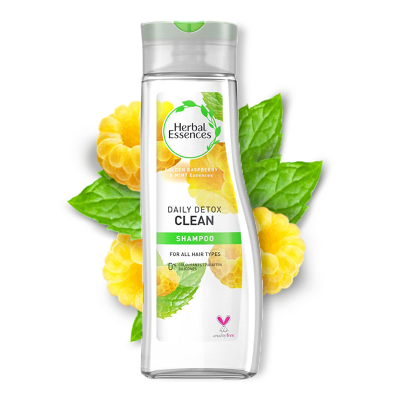 Herbal Essences Daily Detox Clean Golden Raspberry and Mint Shampoo 400ml