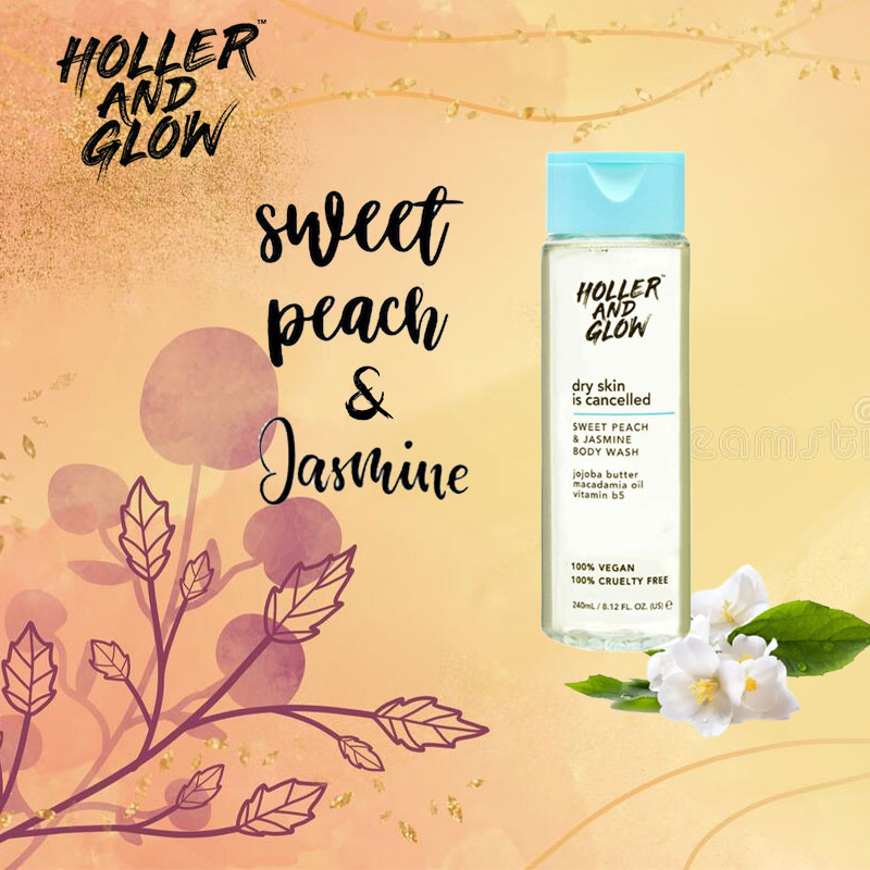 Holler And Glow Sweet Peach & Jasmine Body Wash 240ml
