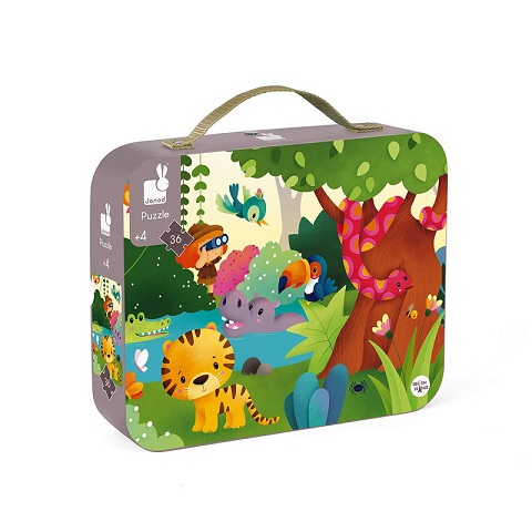 Janod Hat Boxed Panoramic Puzzle Jungle 36 Pieces