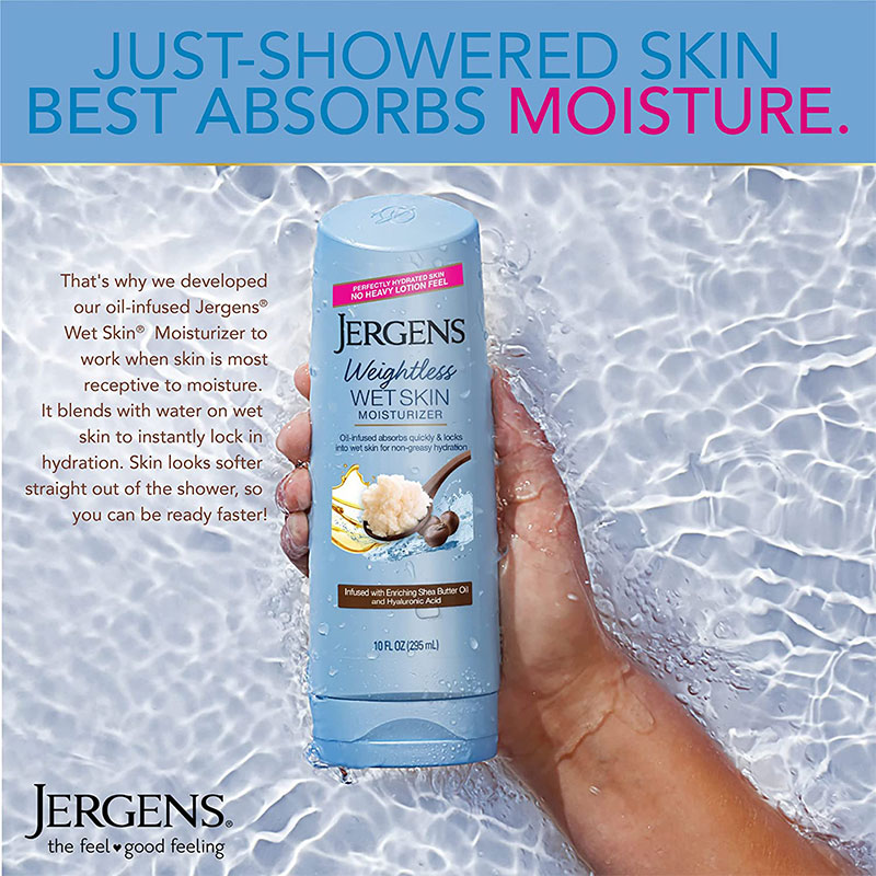 Jergens Weightless Wet Skin Moisturizer with Restoring Argan Oil & Hyaluronic Acid 295ml