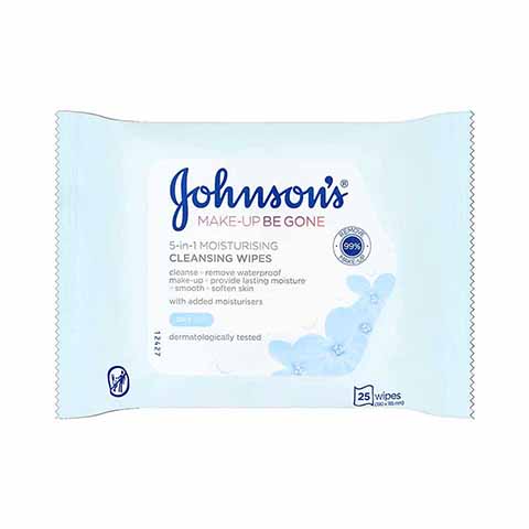 Johnson's Face Care Make Up Be Gone Moisturising Cleansing Wipes For Dry Skin - 25 Wipes