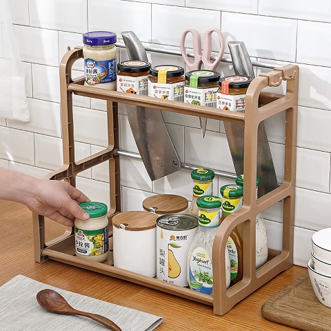 Kitchen Seasoning Double Storage Shelf