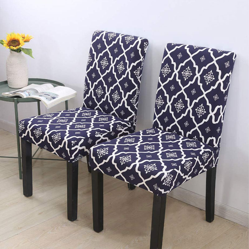 knitted Elastic Chair Cloth Cover - Blue