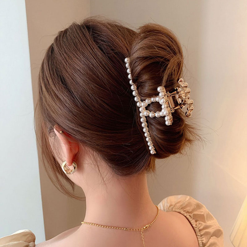 Korean Fashion Design Simple Pearl Hair Clip (301009) || The MallBD