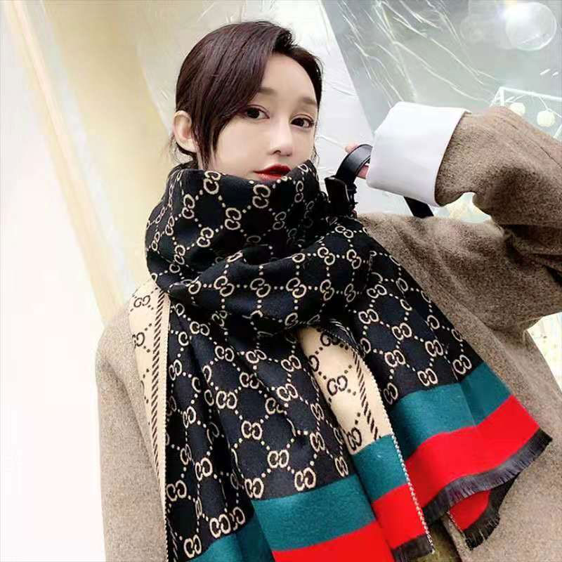 Korean Version British Double-Sided Letter Patter Warm Shawl (20)