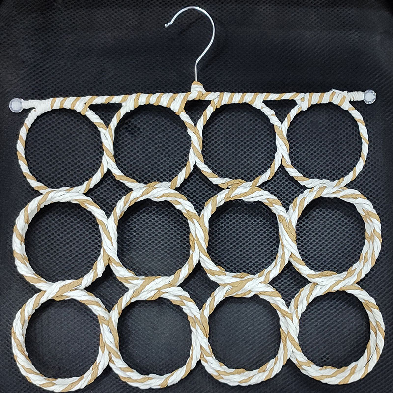Foldable 28 Ring Scarf Hanger - Golden White