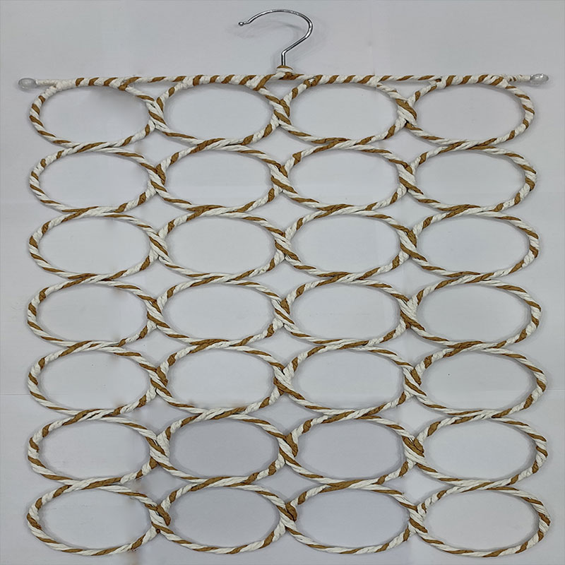 Foldable 28 Ring Scarf Hanger - Golden White