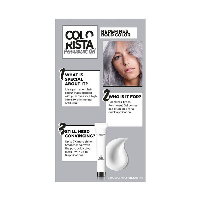 L'oreal Paris Colorista Permanent Gel Hair Dye - Silver Grey