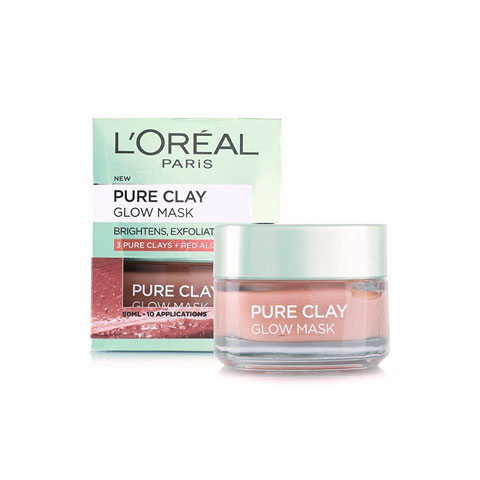 L'Oreal Paris Pure Clay Glow Face Mask For Brightens, Exfoliates 50ml