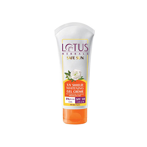 Lotus Herbals Safe Sun UV Shield Whitening Gel Cream 100g - SPF50