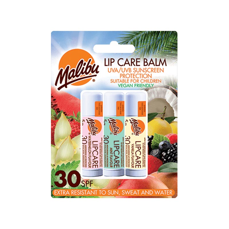 Malibu Lip Care Balm SPF 30 Pack of 3x 5g