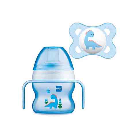 Mam Starter Cup 4+M 150ml With Handles & Soothers - Blue