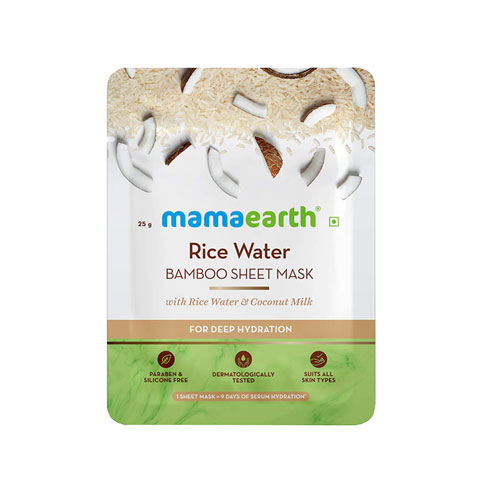 Mamaearth Rice Water Bamboo Sheet Mask for Deep Hydration 25g