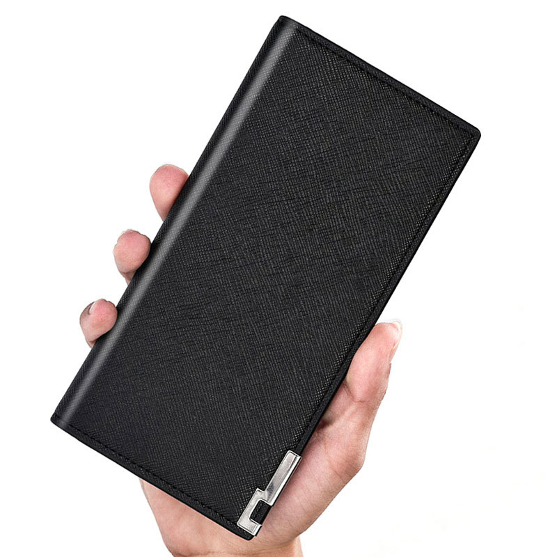 Men's New Soft Leather Long Thin Wallet (80)