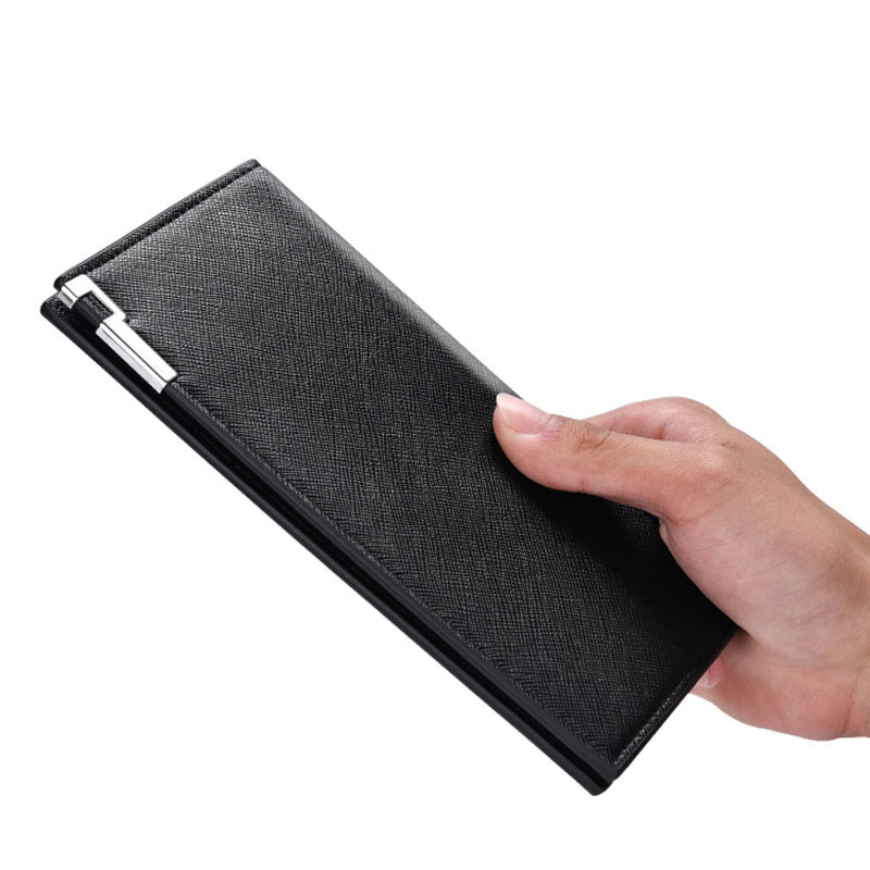 Men's New Soft Leather Long Thin Wallet (80)