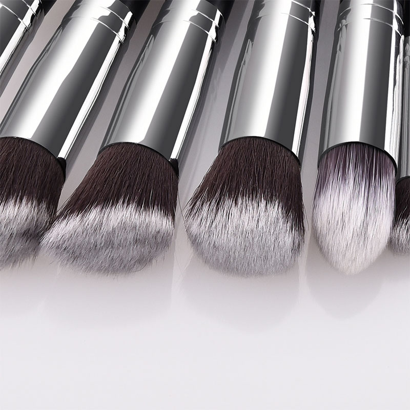 Mini 10pcs Makeup Brushes Set - Black