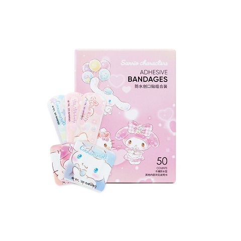 Miniso Sanrio Characters Waterproof Adhesive Bandages Combination Pack - 50 Counts (20243)