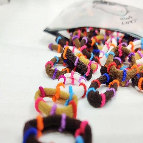 Multi Candy Color Elastic Striped Ring Hair Bands