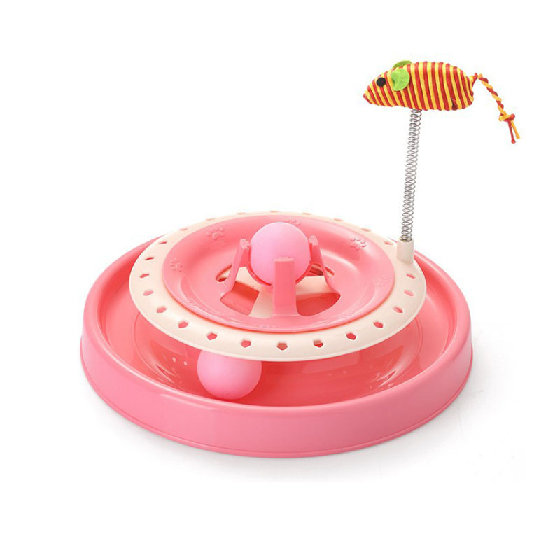 Multilayer Turntable With Spring Mouse Cat Toy  (20214)