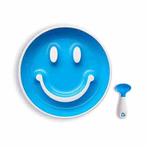 Munchkin Smile N Scoop Training Plate - Blue