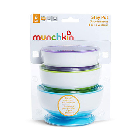Munchkin Stay Put 3 Suction Bowls 6m+ - 3pk (7508)