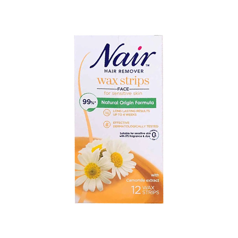 Nair Hair Remover Facial Wax Strips With Camomile Extract 12'S