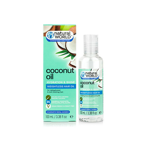Natural World Coconut Oil Hydration and Shine Weightless Hair Oil 100ml