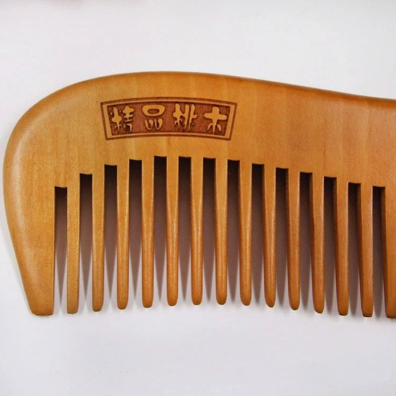 Naturally Carved Peach Sandalwood Wood Comb