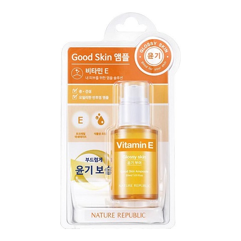 Nature Republic Vitamin E Good Skin Ampoule 30ml - Glossy skin
