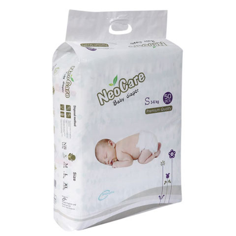 NeoCare Premium Quality Belt System Baby Diaper S Size (3-6kg) 50pcs