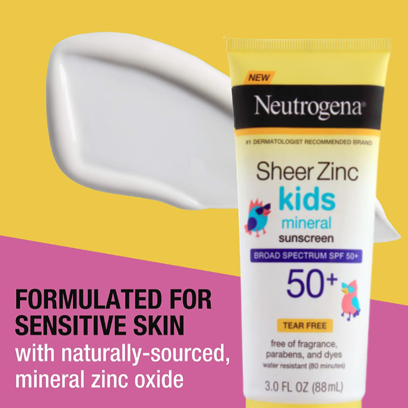 Neutrogena Sheer Zinc Kids Mineral Sunscreen 88ml - Spf 50+