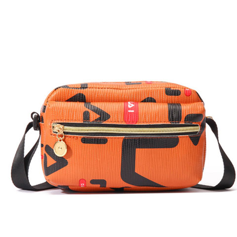 New Arrival Front Zip Patterned Ladies Square Small Bag