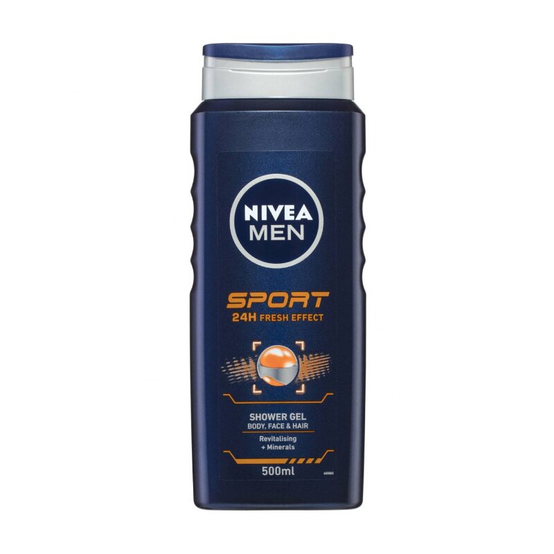 Nivea Men Sport 24H Fresh Effect Shower Gel For Body Face & Hair 500ml