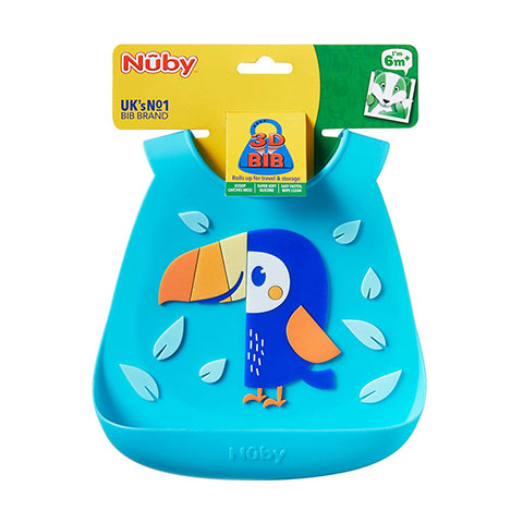 Nuby 3D Silicone Bib 6m+ - Paste