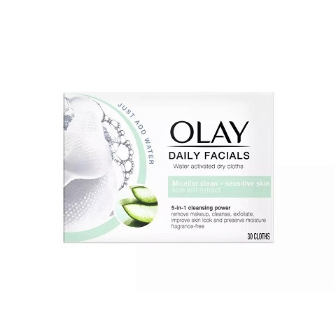 Olay Daily Facials Water Activated Dry Cloths Micellar Clean For Sensitive Skin - 30Cloths