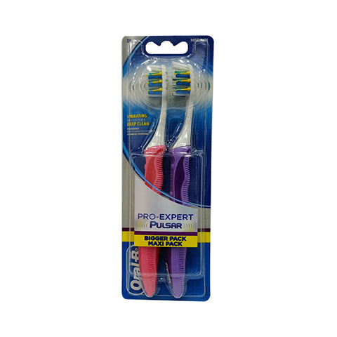 Oral-B Pro Expert Pulsar Medium Toothbrush 2pc - Orange & Purple
