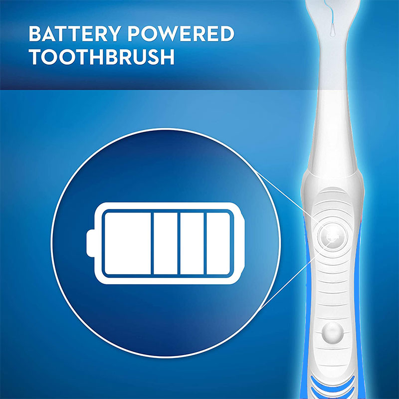 Oral-B Pulsar 3D White Luxe Battery Powered Medium Toothbrush - Pastel Blue