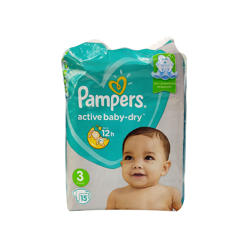 Pampers Active Baby Dry Up To 12h 3 (6-10 Kg) 15 Nappies